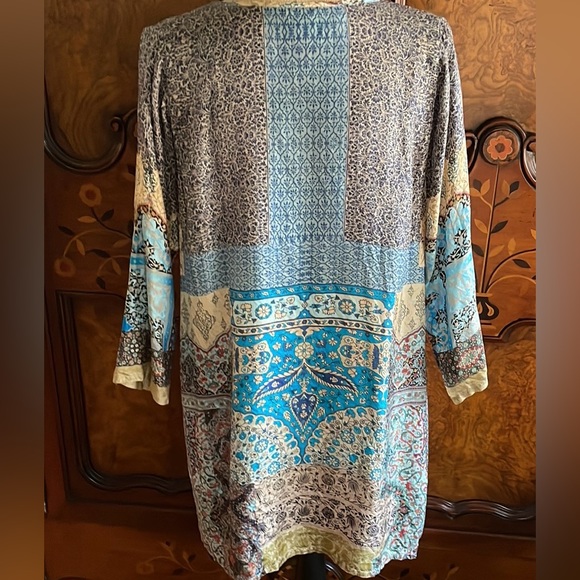 Johnny Was Silk V-Neck Tunic Dress Size MED-EUC-Like New🪷 - Picture 5 of 13